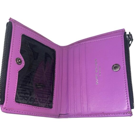 Kurt Geiger Purple  Leather Quilted Double Coin Bifold Wallet EUC - Picture 10 of 12